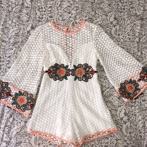 White Floral Romper
